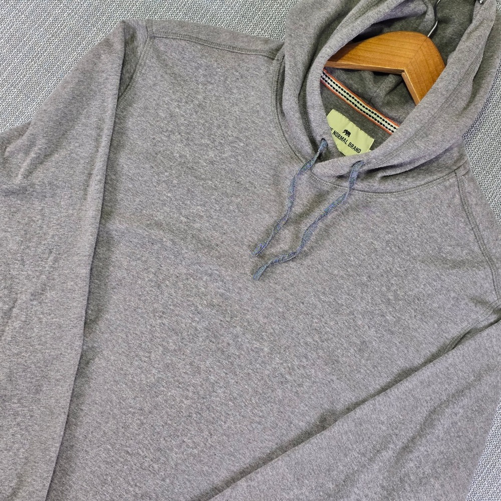 The Normal Brand Cotton Blend Performance Hoodie Pullover Men's Large Gray Soft